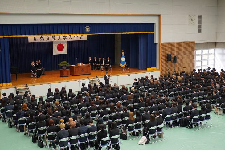 入学式でGC在学生が「歓迎の辞」を述べました
